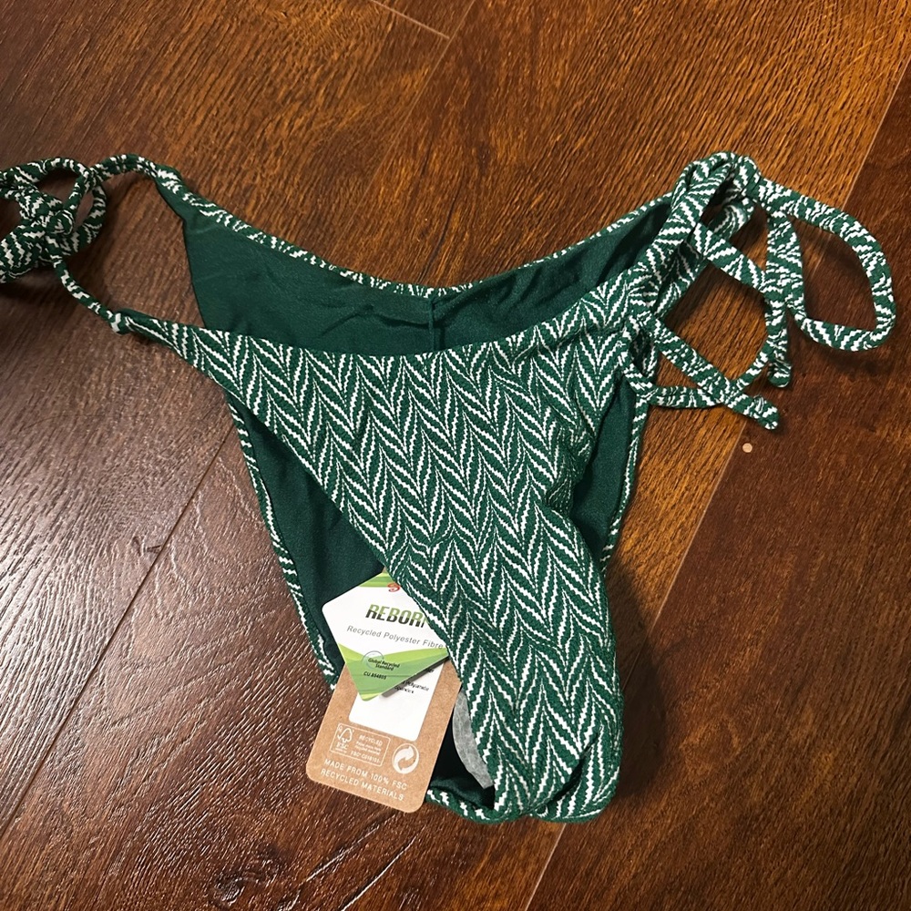 Green Patterned Bikini Bottom